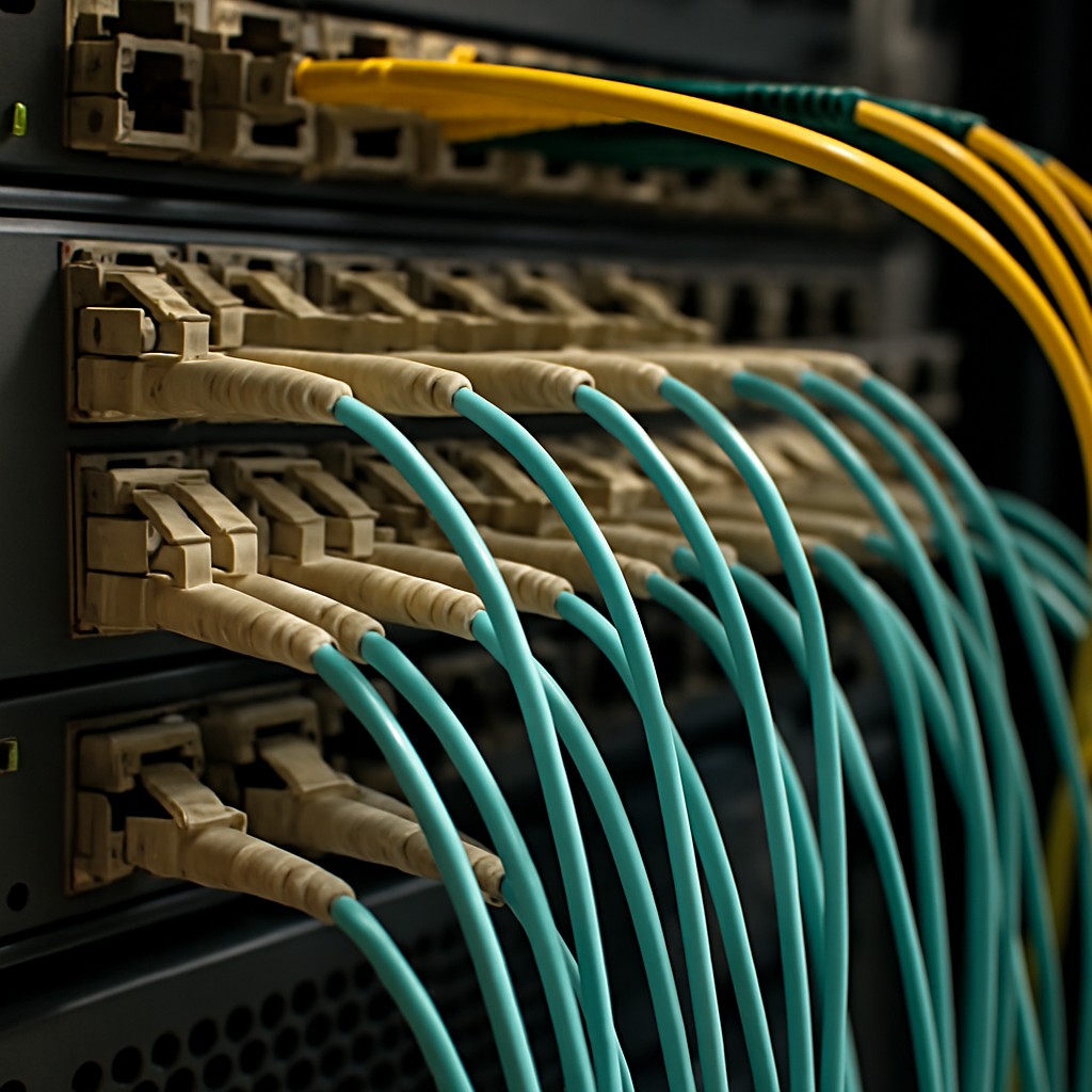 fiber optic internet cables and network equipment