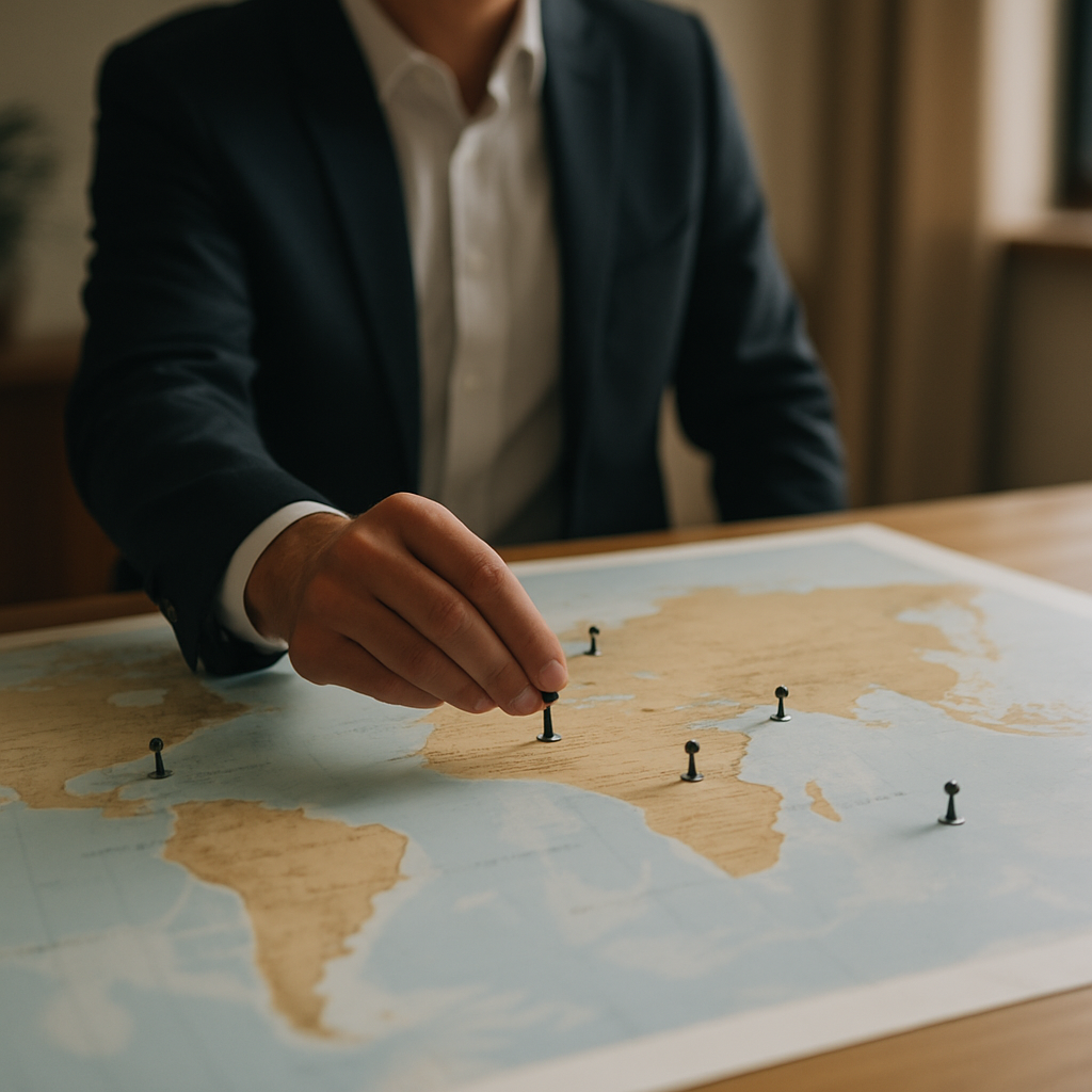 global business expansion world map