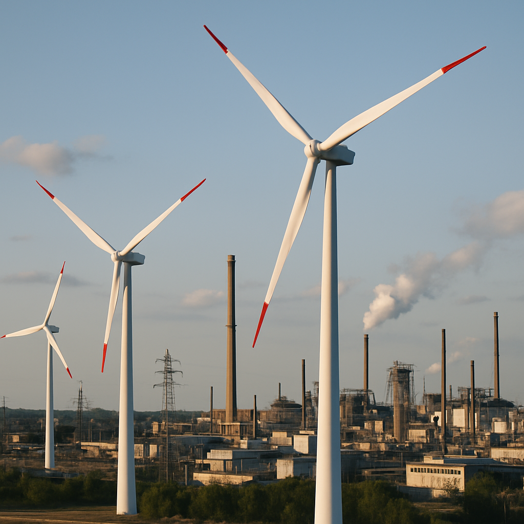 renewable energy wind turbines industrial landscape